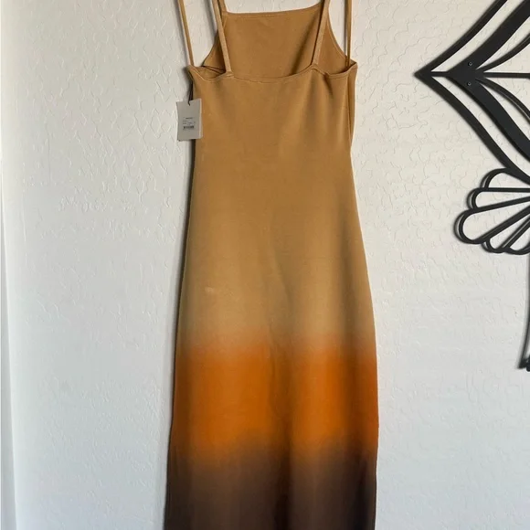 SANDRO - Brown Orange Ombre Midi Dress – NWT – EU 36 (US Small) - Picture 8 of 10